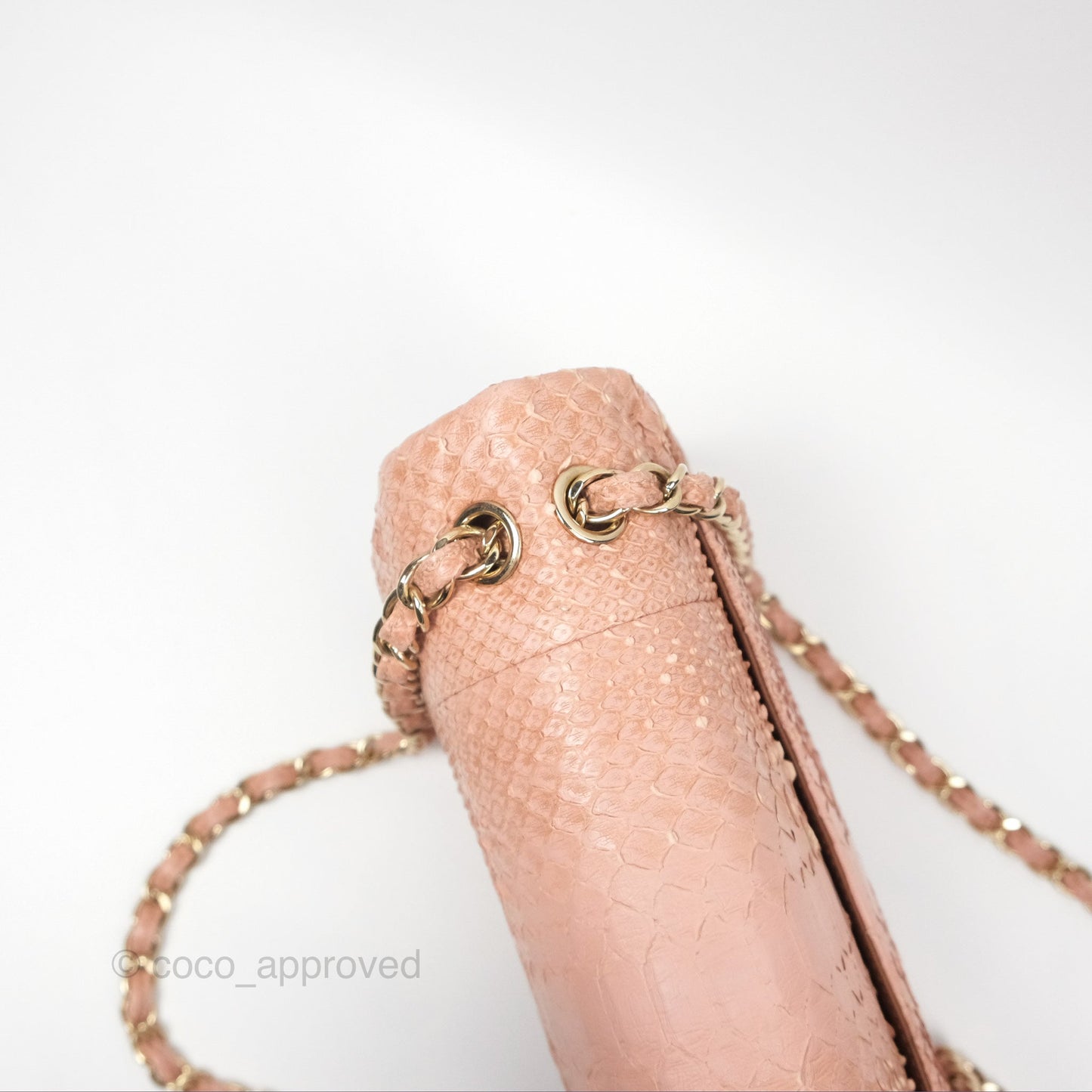 Chanel Jumbo Double Flap Python Pink Gold Hardware