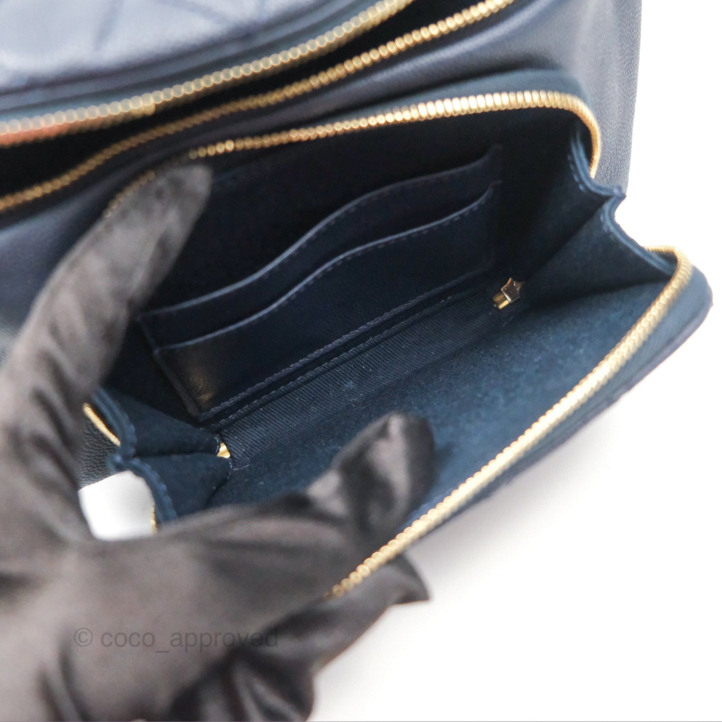 Chanel Business Affinity Waist Belt Bag Navy Caviar Gold Hardware