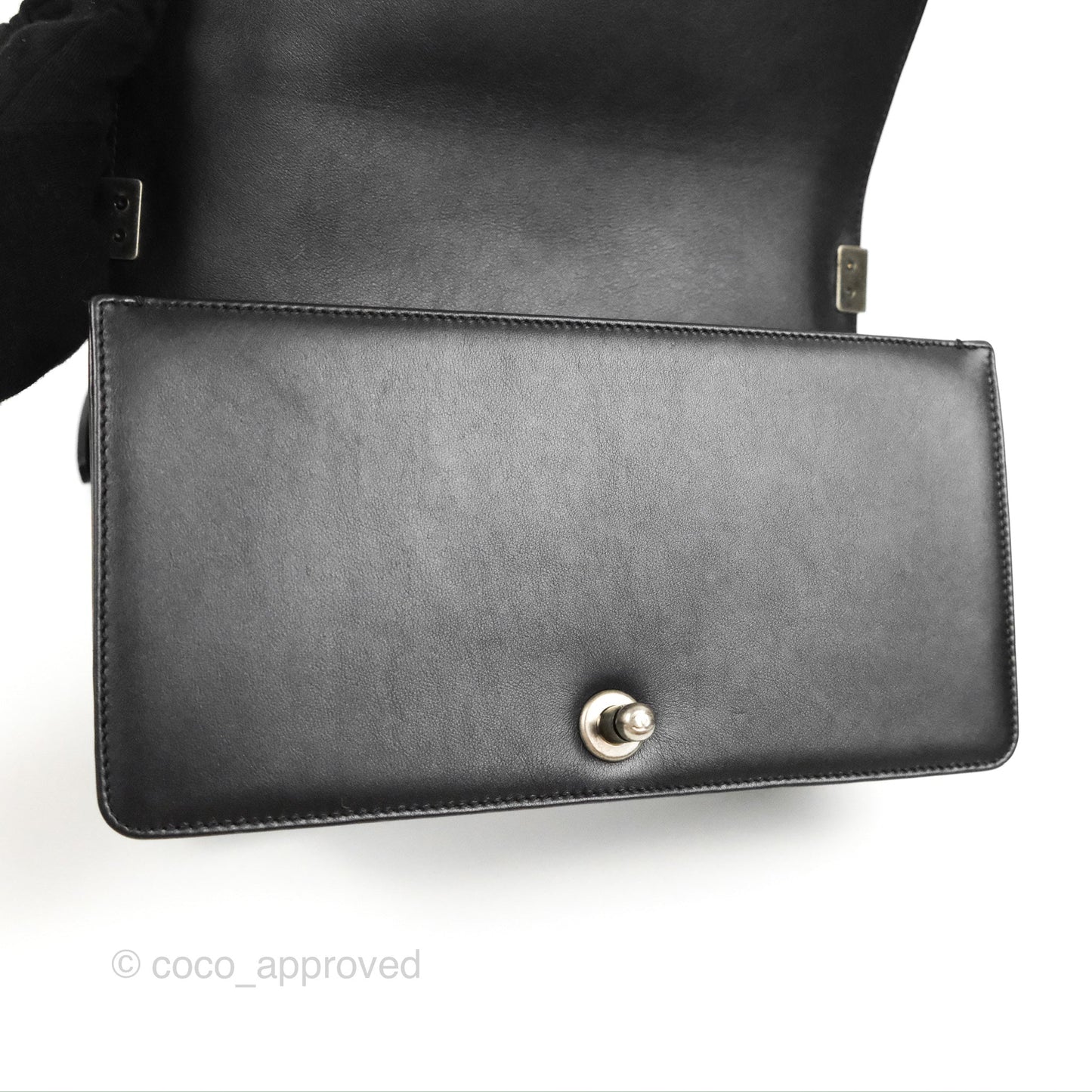 Chanel Quilted Medium Boy Black Calfskin Ruthenium Hardware