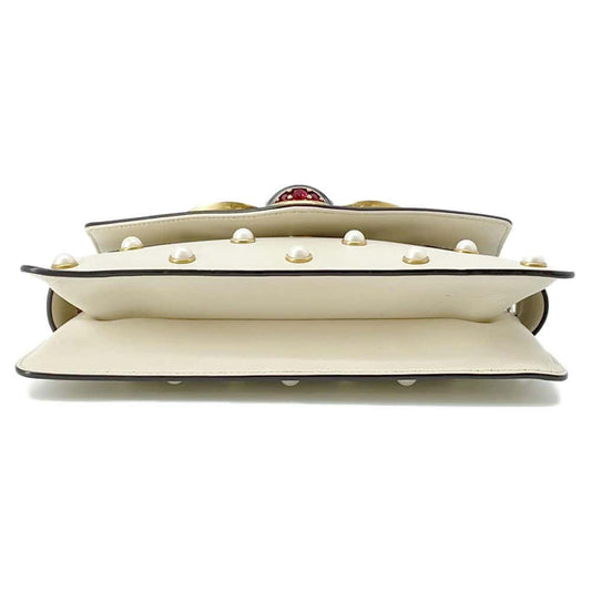 Luxury Gucci Trending 2025 Broadway ChainShoulder Bag White 453778 Leather Faux Pearl  Rhinestone