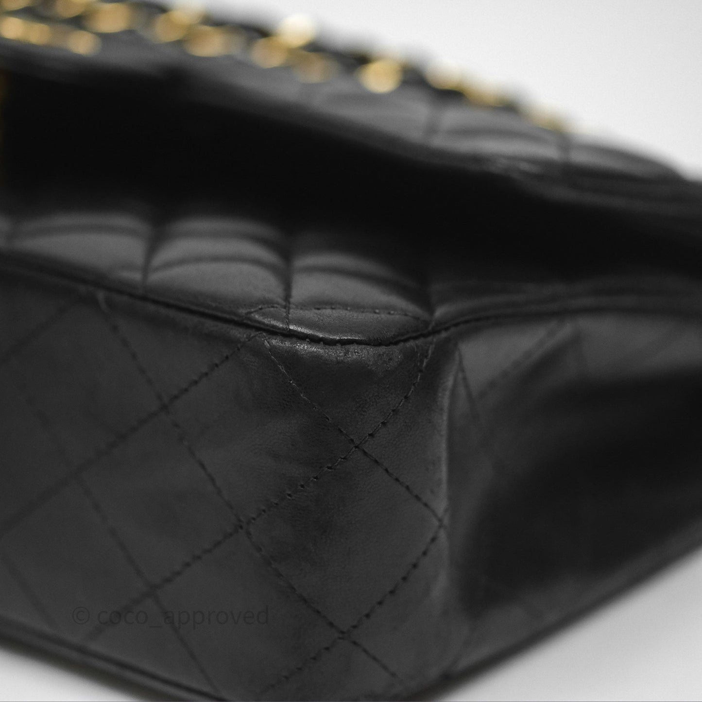 Chanel Classic M/L Medium Flap Quilted Black Lambskin Gold Hardware