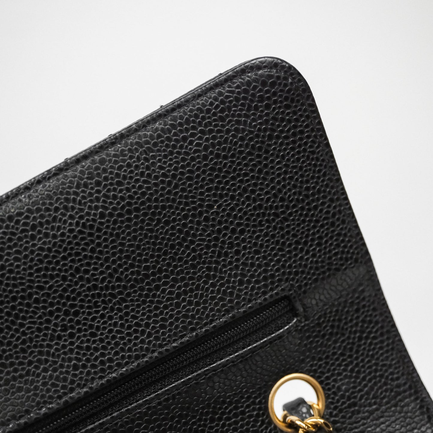 Chanel Classic M/L Medium Flap Quilted Black Caviar Gold Hardware