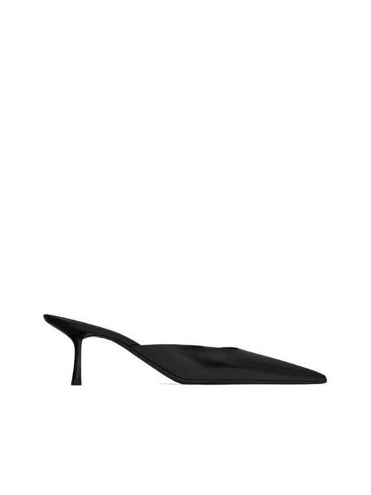 Luxury Saint Laurent Women's Barbara Smooth Leather Mules Black