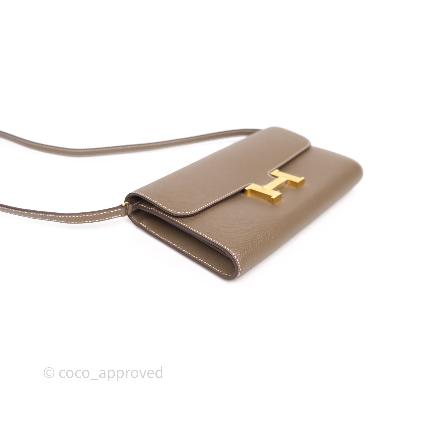Hermès Constance To Go Wallet Etoupe 18 Epsom Gold Hardware