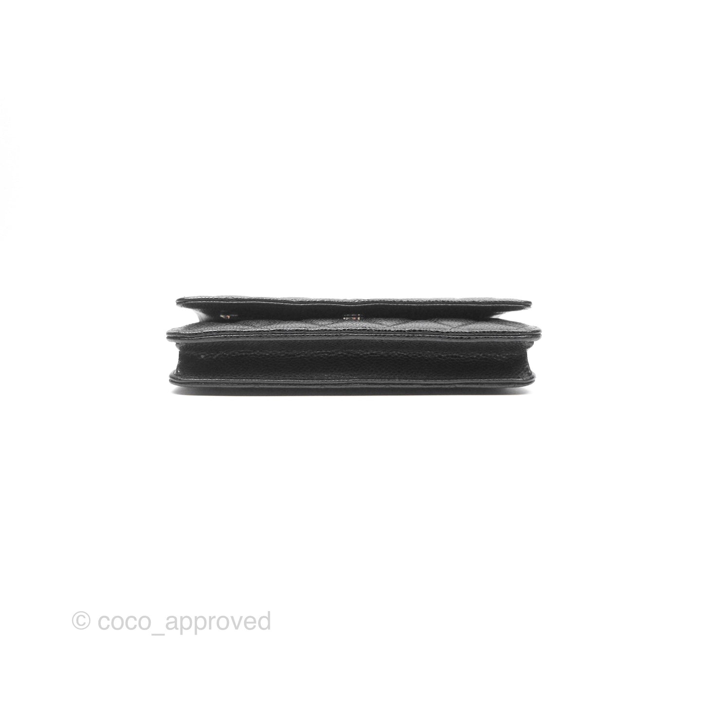 Chanel Quilted Classic Wallet On Chain WOC Black Caviar Silver Hardware