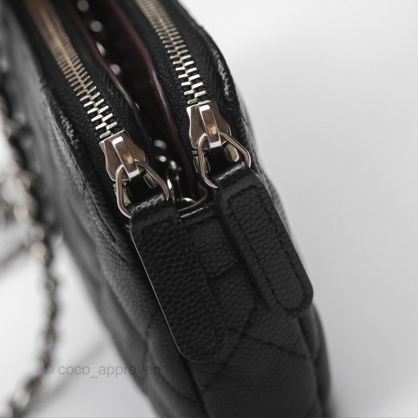 Chanel Clutch with Chain Black Caviar Silver Hardware