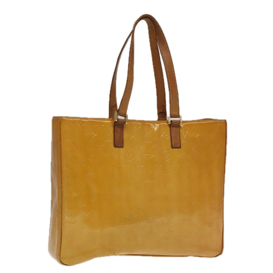 LOUIS VUITTON Monogram Vernis Columbus Tote Bag Beige M91023 LV 97981