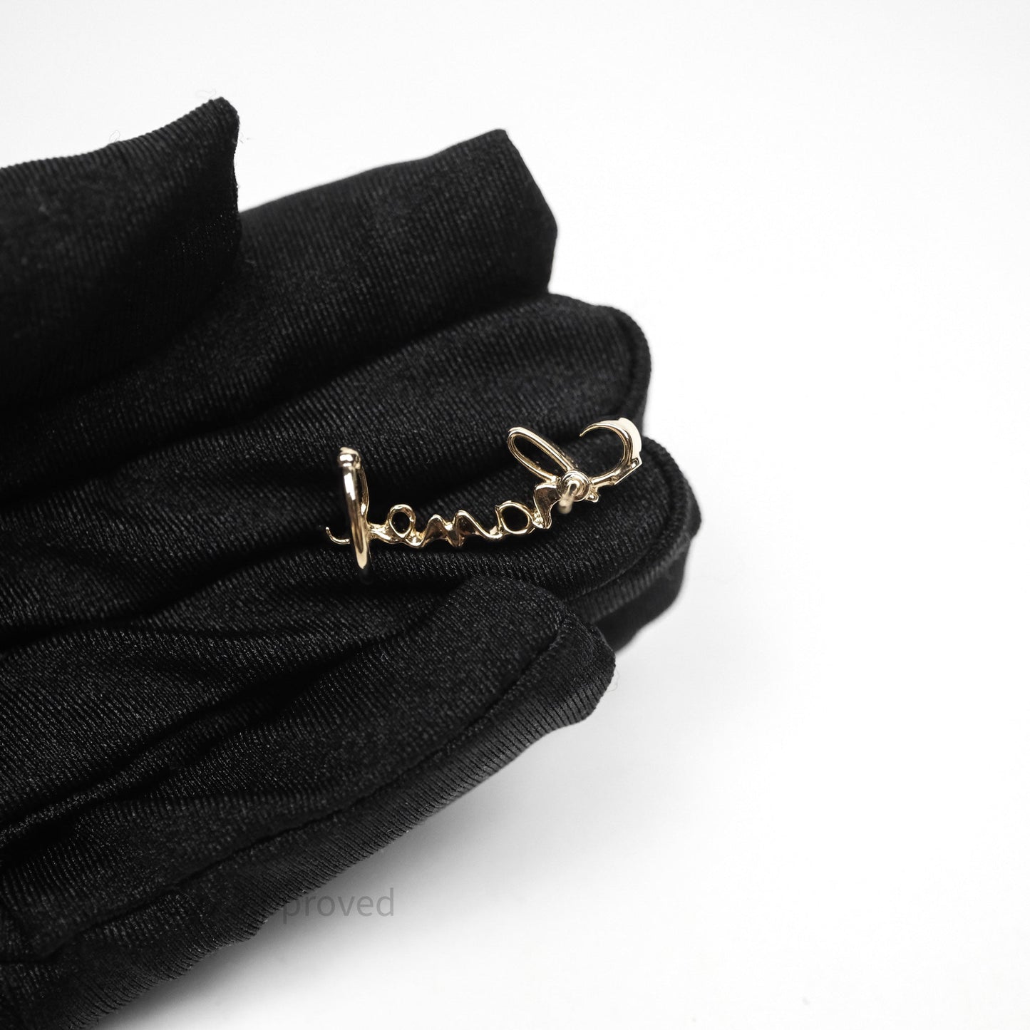 Chanel CC Coco Crystal Earrings Ear Cuff Gold Tone 22P