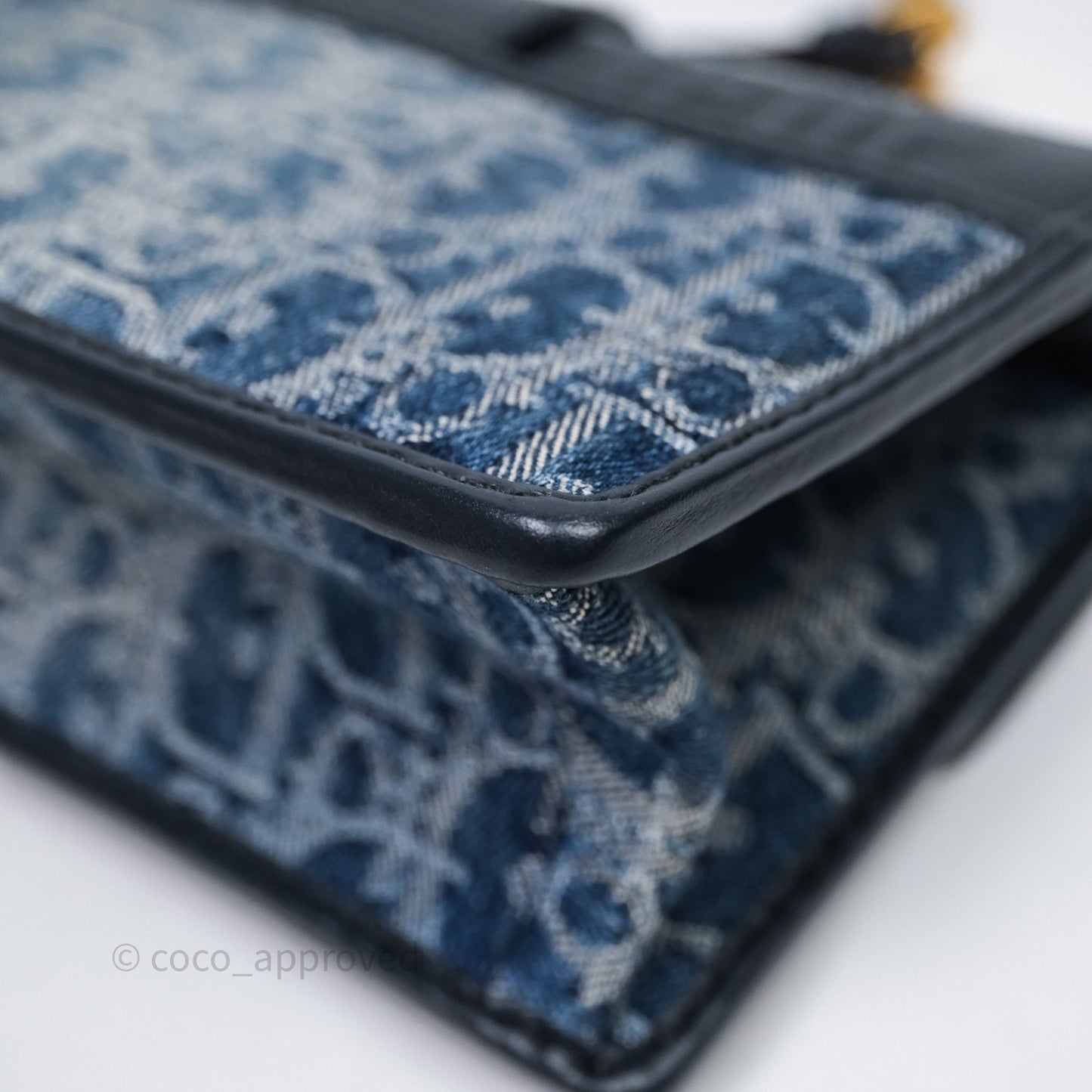 Christian Dior Montaigne East-West Bag Denim With Chain