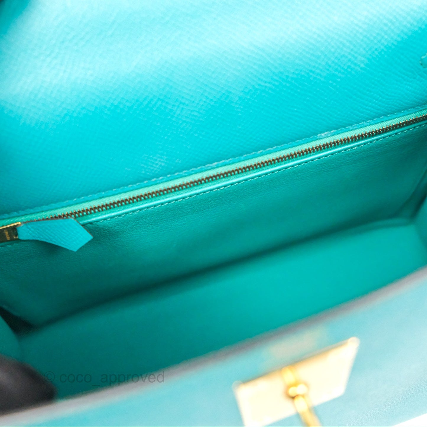 Hermès Sellier Kelly 28 Bleu Paon Epsom Gold Hardware