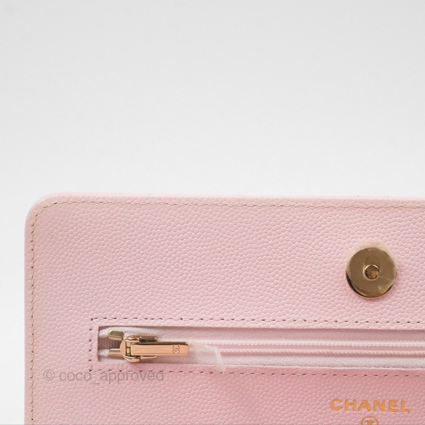 Chanel Quilted Classic Wallet on Chain WOC Pink Caviar Gold Hardware
