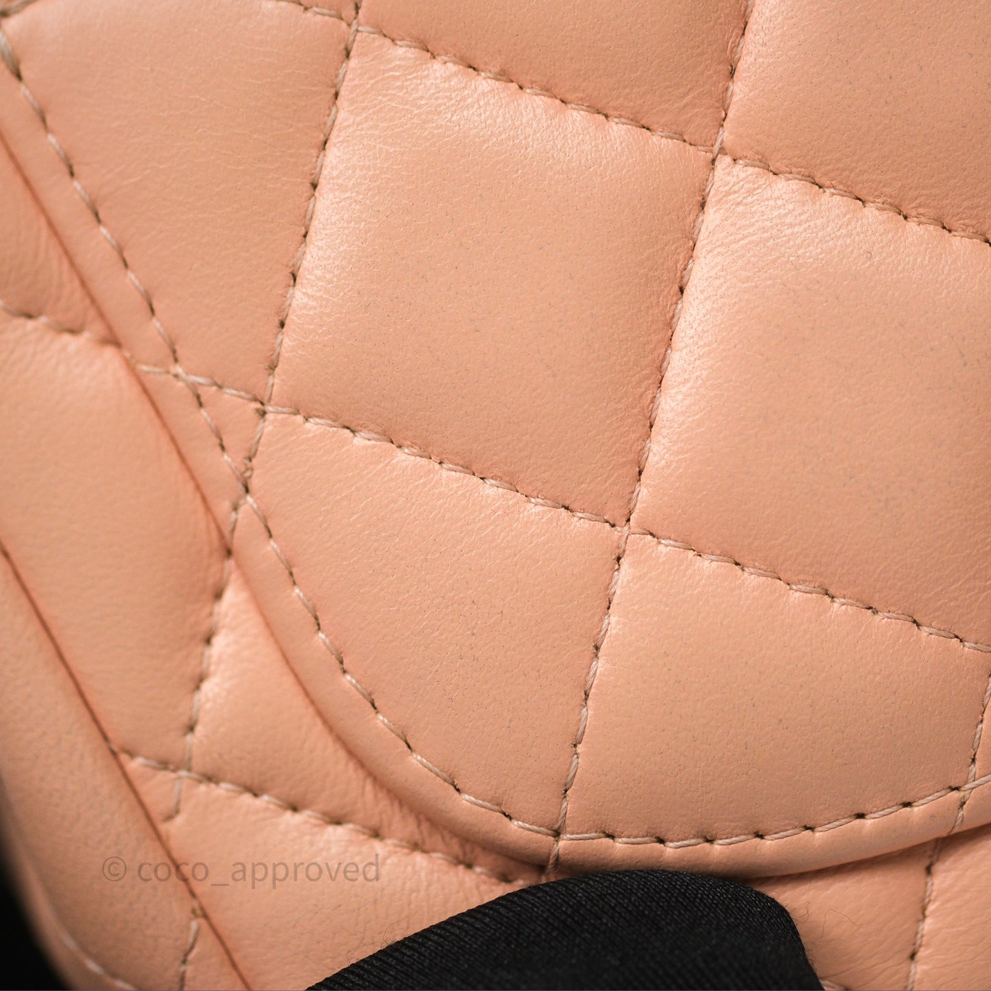 Chanel Mini Square Flap Quilted Beige Pink Lambskin Gold Hardware