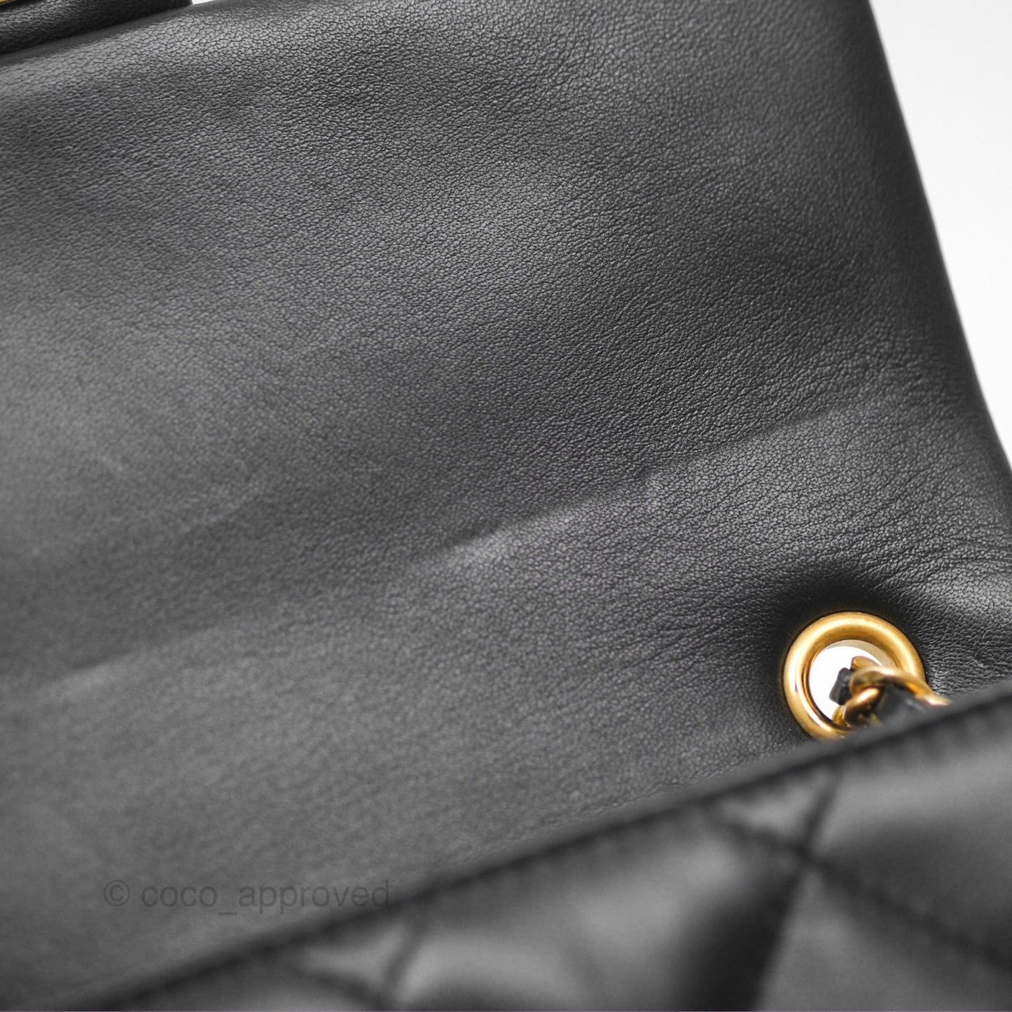 Chanel Mini Flap Bag With Heart CC Charm Black Lambskin Aged Gold Hardware