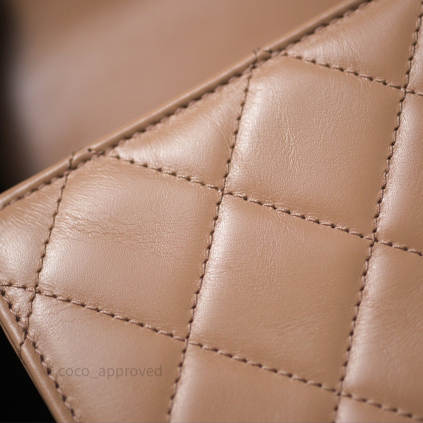 Chanel Quilted Small Perfect Fit Adjustable Beige Calfskin Gold Hardware 21A
