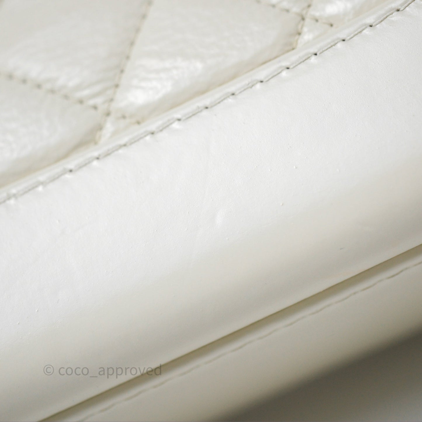 Chanel Small Gabrielle Hobo White Patent Goatskin Mixed Hardware