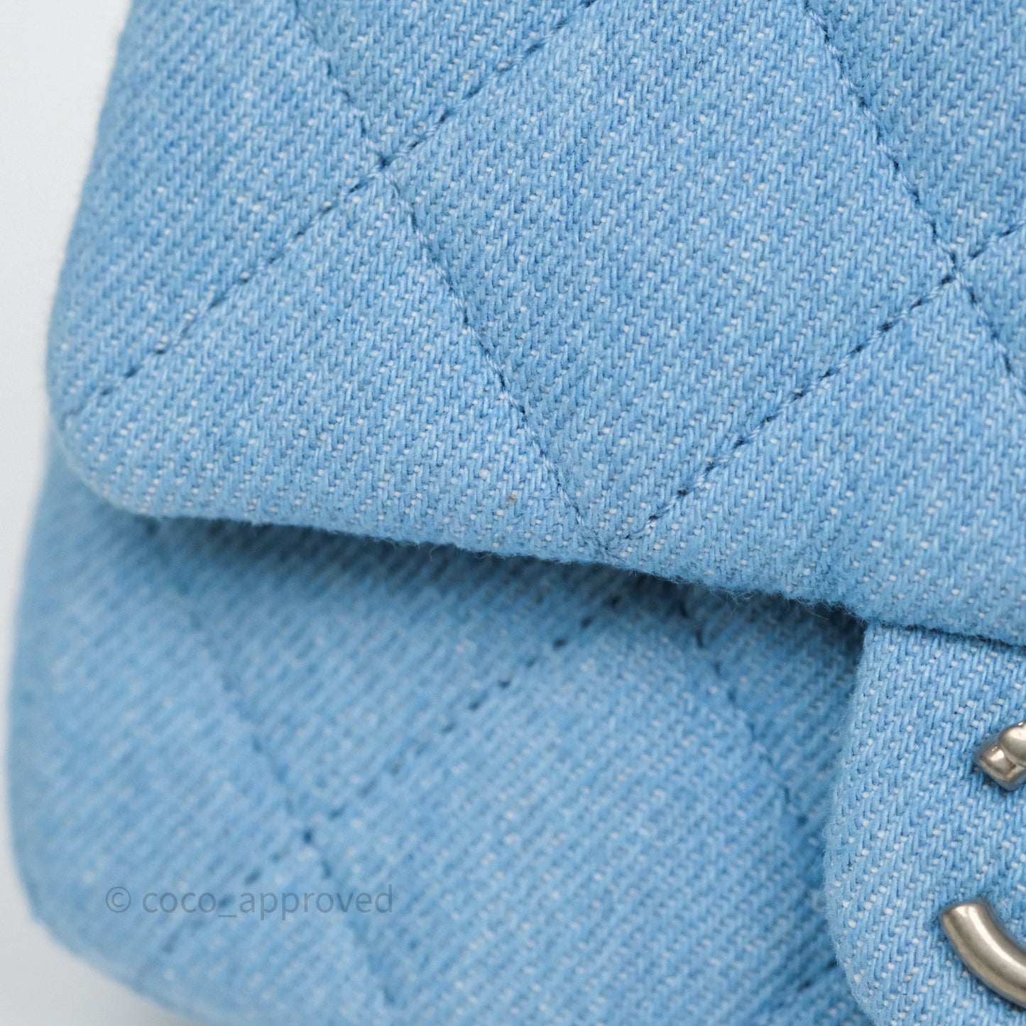 Chanel Heart Crush Mini Flap Bag Blue Denim Aged Silver Hardware