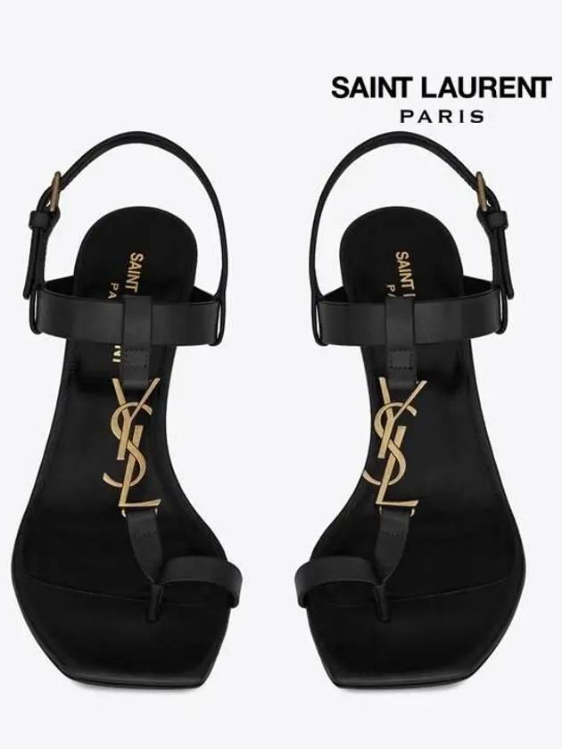 Luxury Saint Laurent Cassandra Sandal Heels Black
