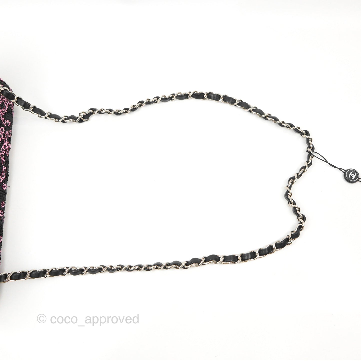 Chanel Medium CC Sequins Flap Bag Pink & Black Silver Hardware