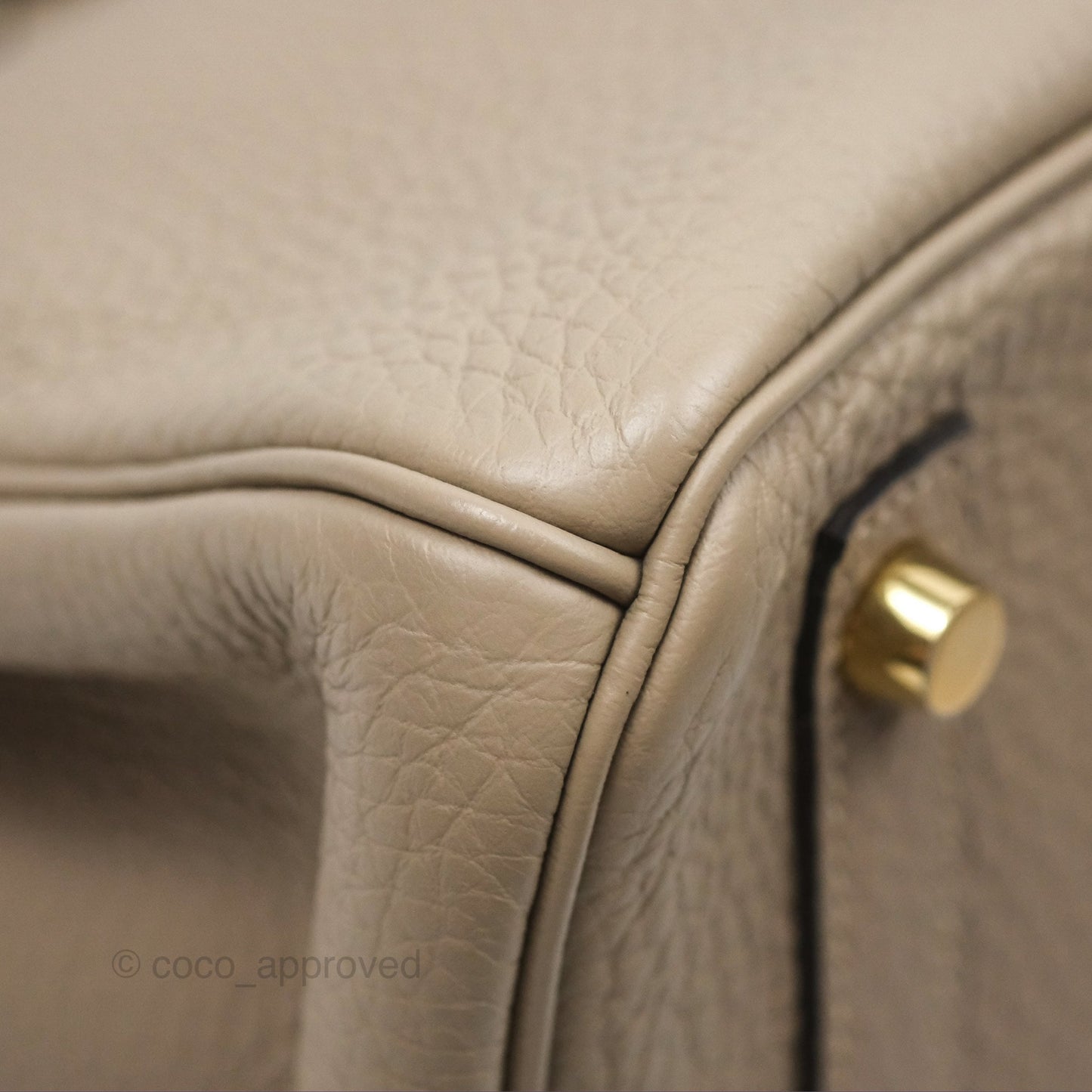 Hermès Birkin 30 Retourne Gris Tourterelle Togo Gold Hardware