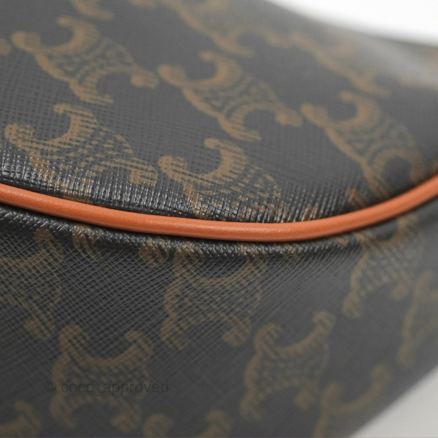 Celine Medium Ava Triomphe Bag Triomphe Canvas Tan Calfskin