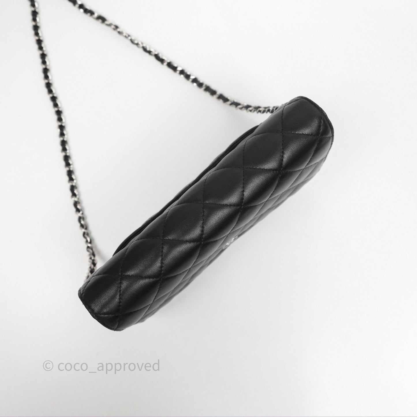 Chanel Quilted WOC Black Lambskin Silver Hardware