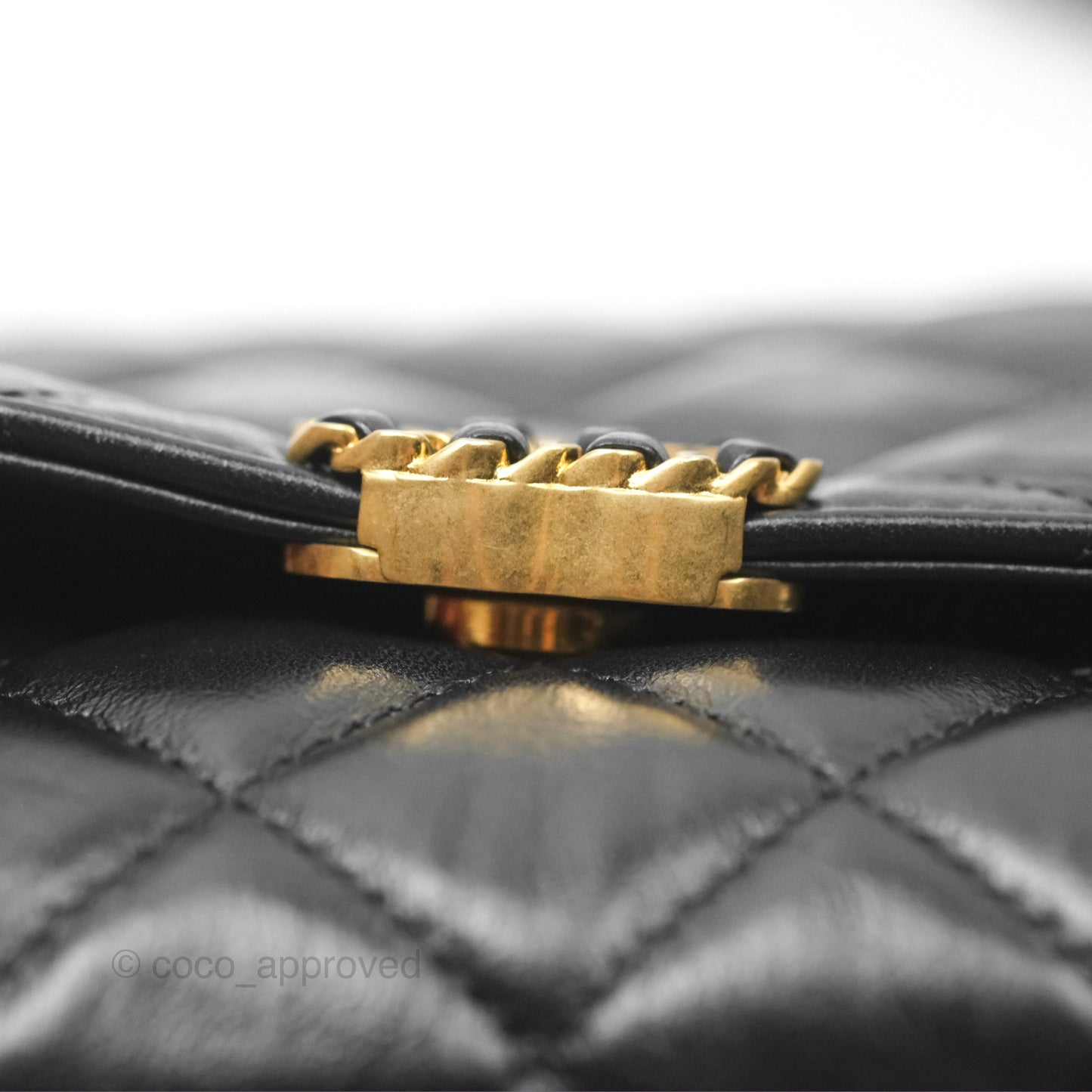 Chanel Mini Flap Bag Black Aged Calfskin Aged Gold Hardware 23K
