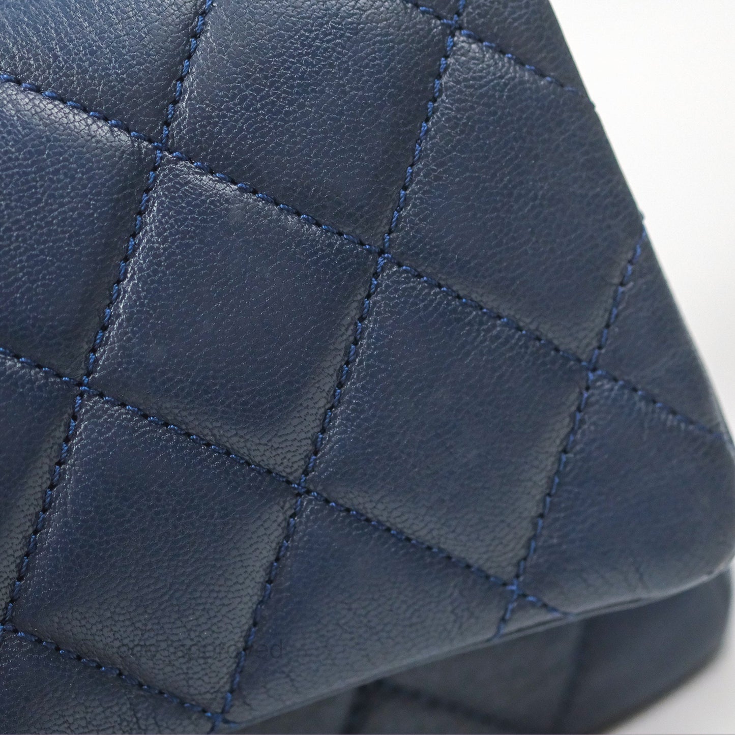 Chanel Quilted Small Double Carry Waist Chain Flap Dark Blue Shiny Goatskin