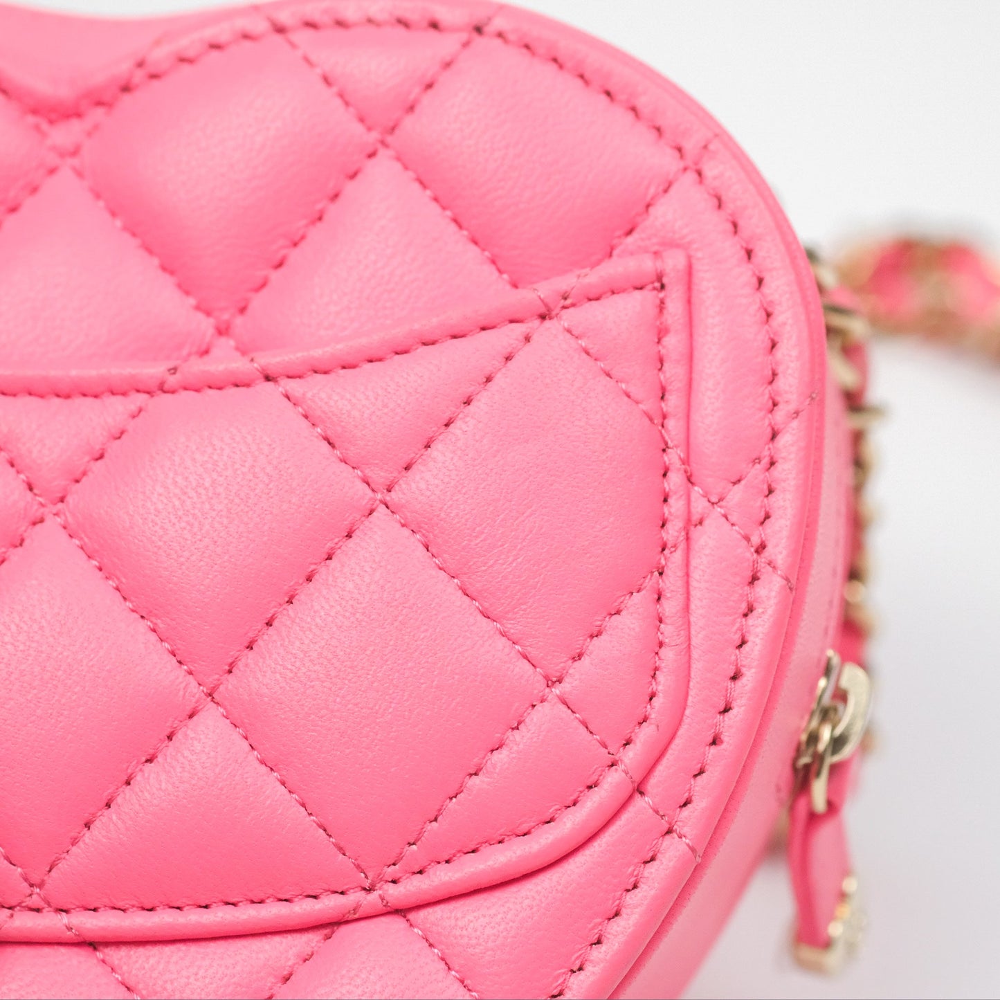 Chanel Small Heart Bag Pink Lambskin Gold Hardware 22S