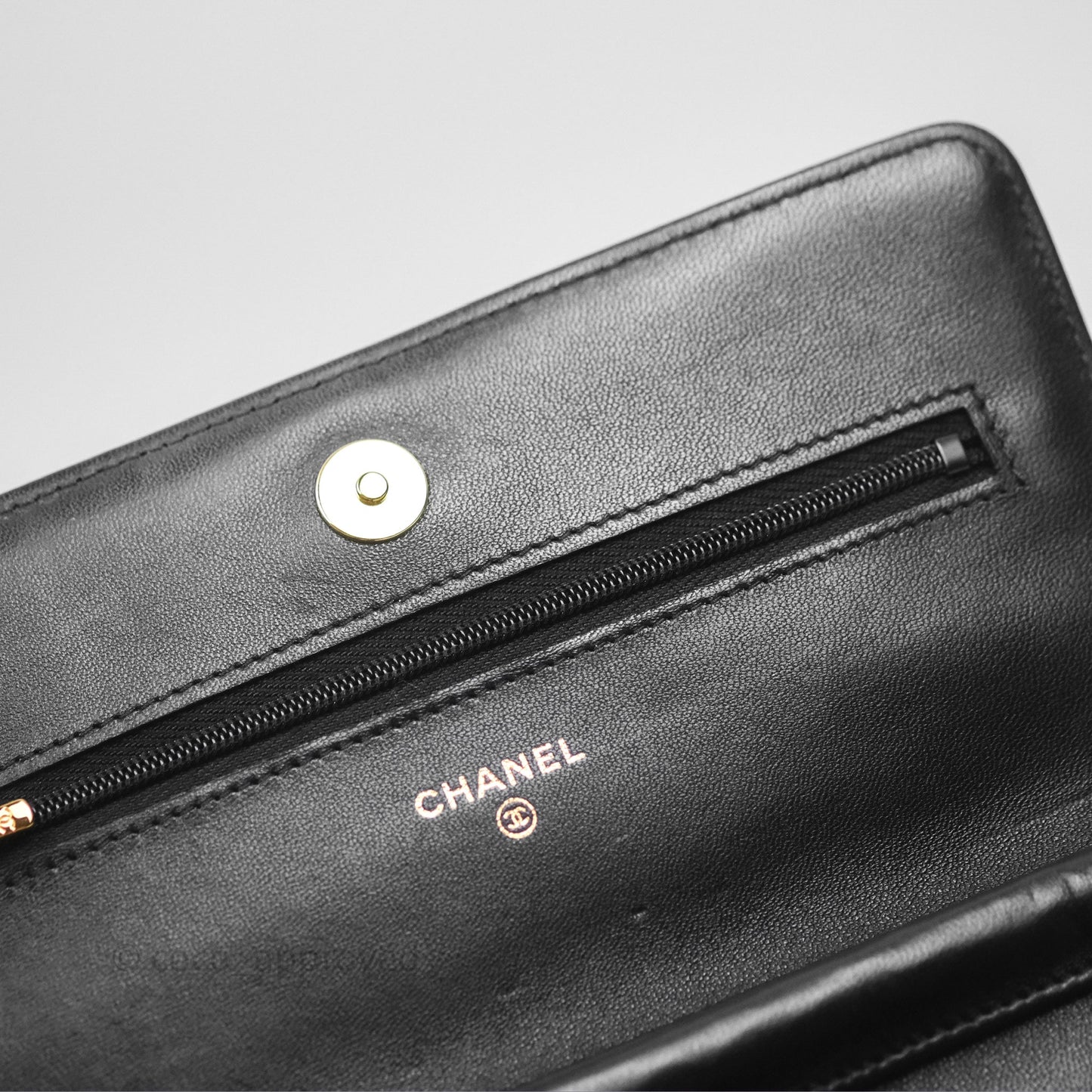 Chanel Quilted Classic Wallet on Chain WOC Black Lambskin Gold Hardware