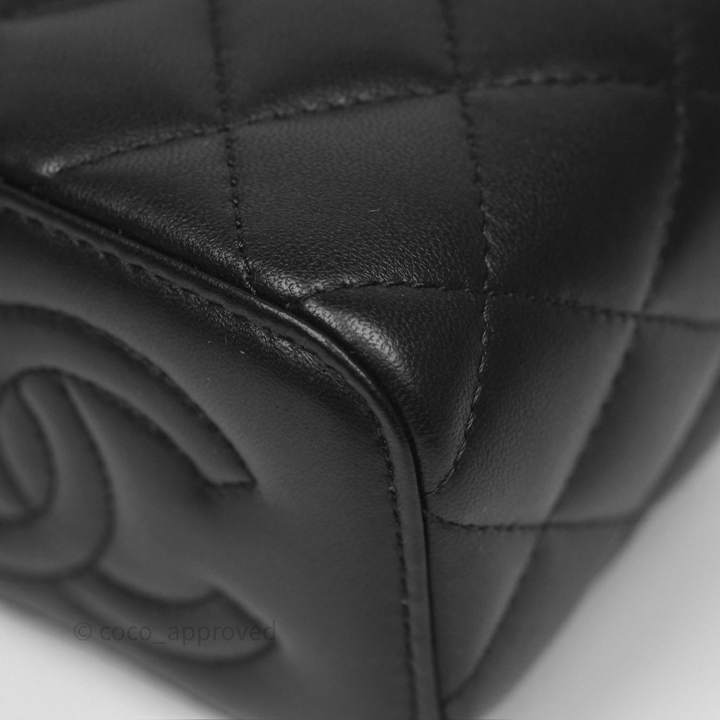 Chanel Mini Ball Crush Vanity With Chain Black Lambskin Gold Hardware