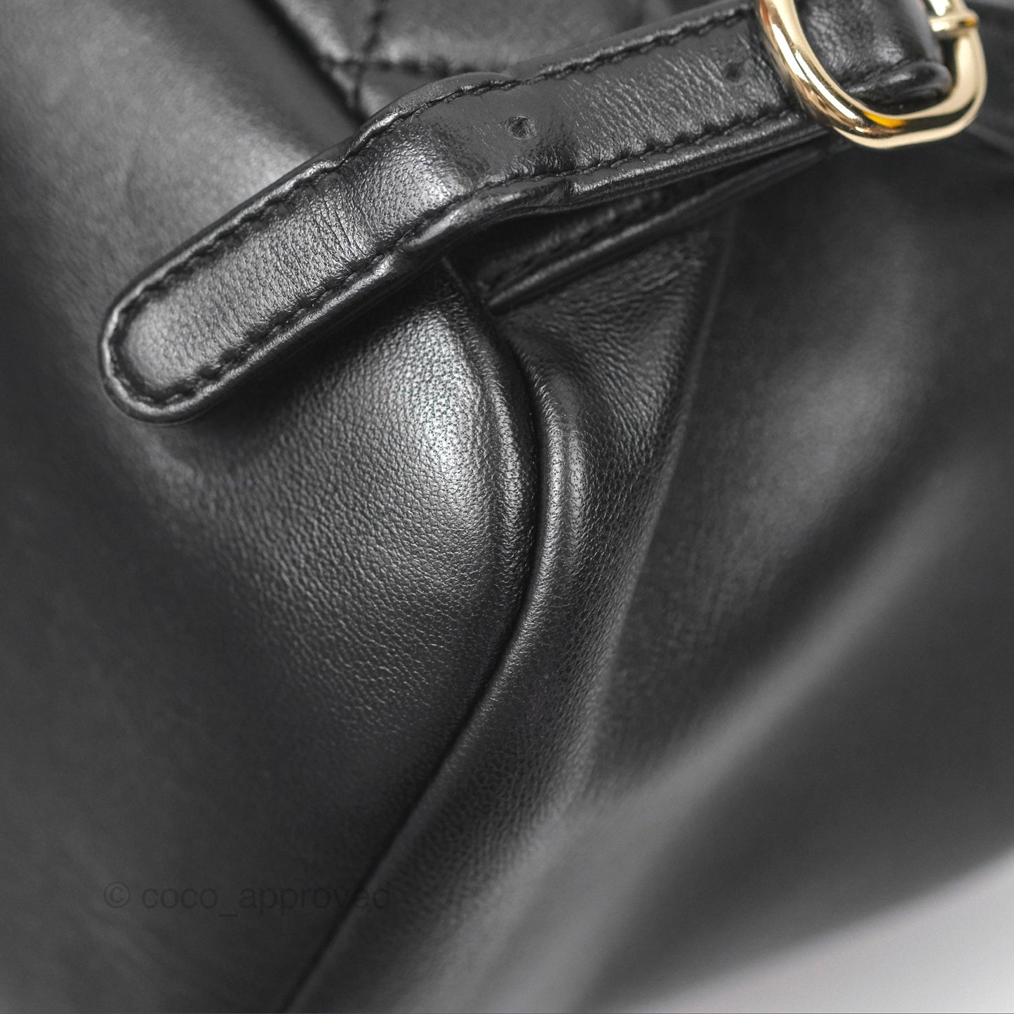 Chanel Quilted Small Duma Drawstring Backpack Black Lambskin