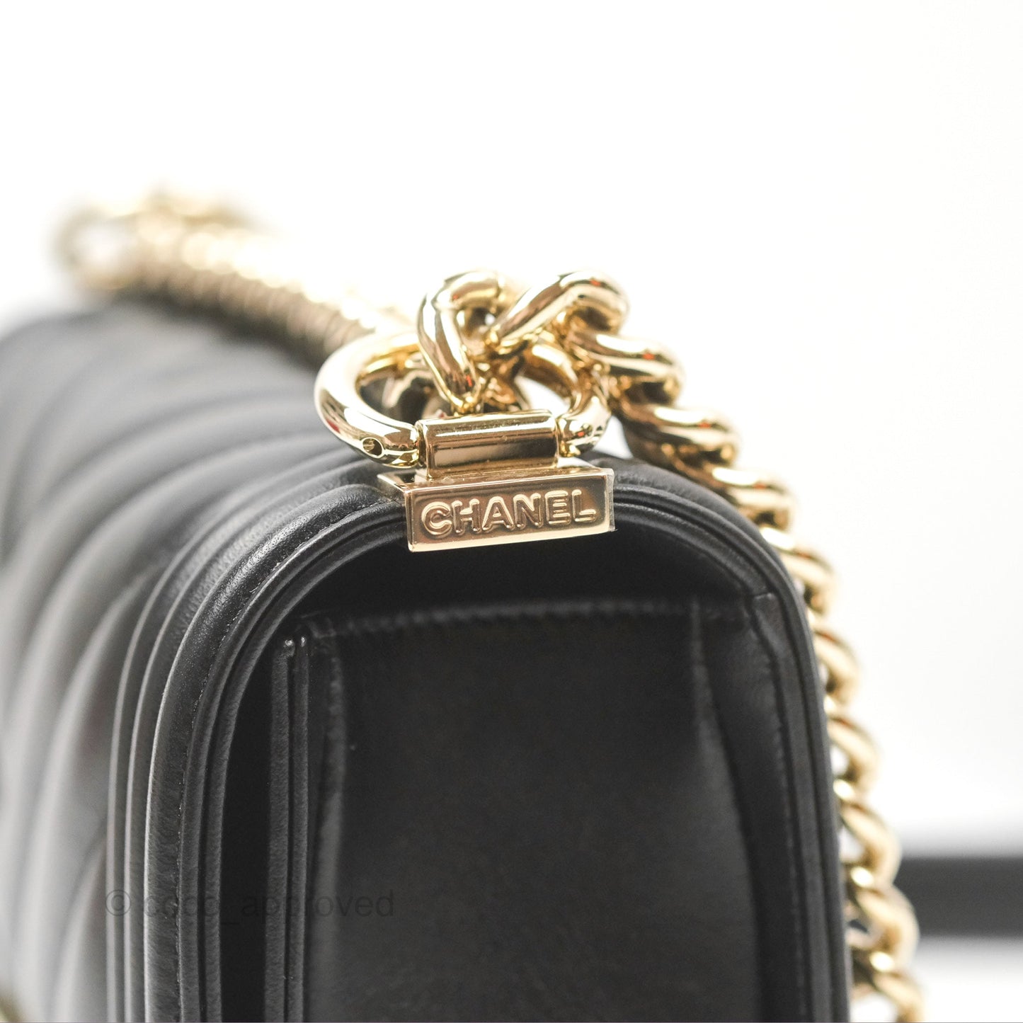 Chanel Small Boy Chevron Black Lambskin Gold Hardware