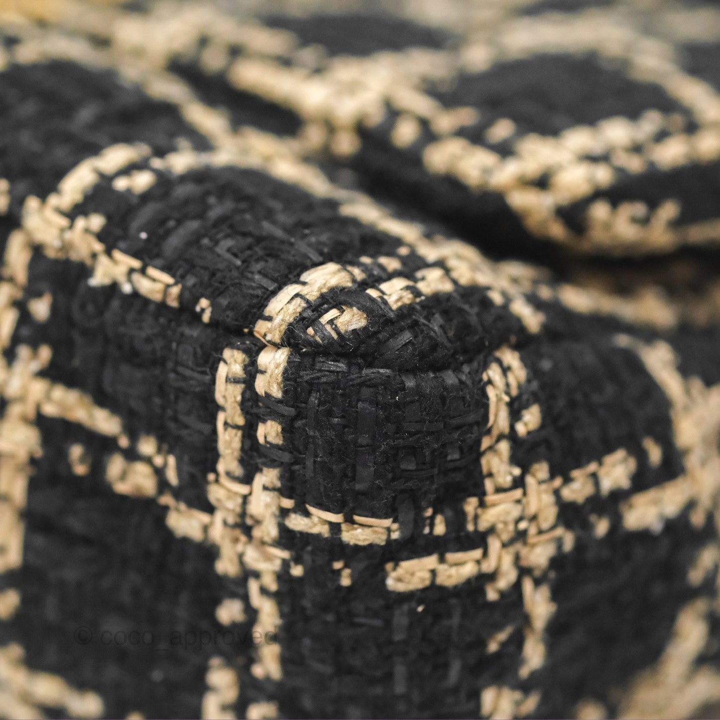 Chanel 19 Small Grid Black Beige Tweed Mixed Hardware