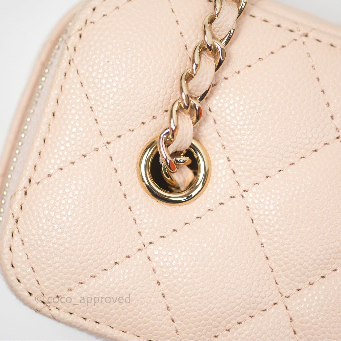 Chanel Vanity with Classic Chain Light Beige Caviar Gold Hardware