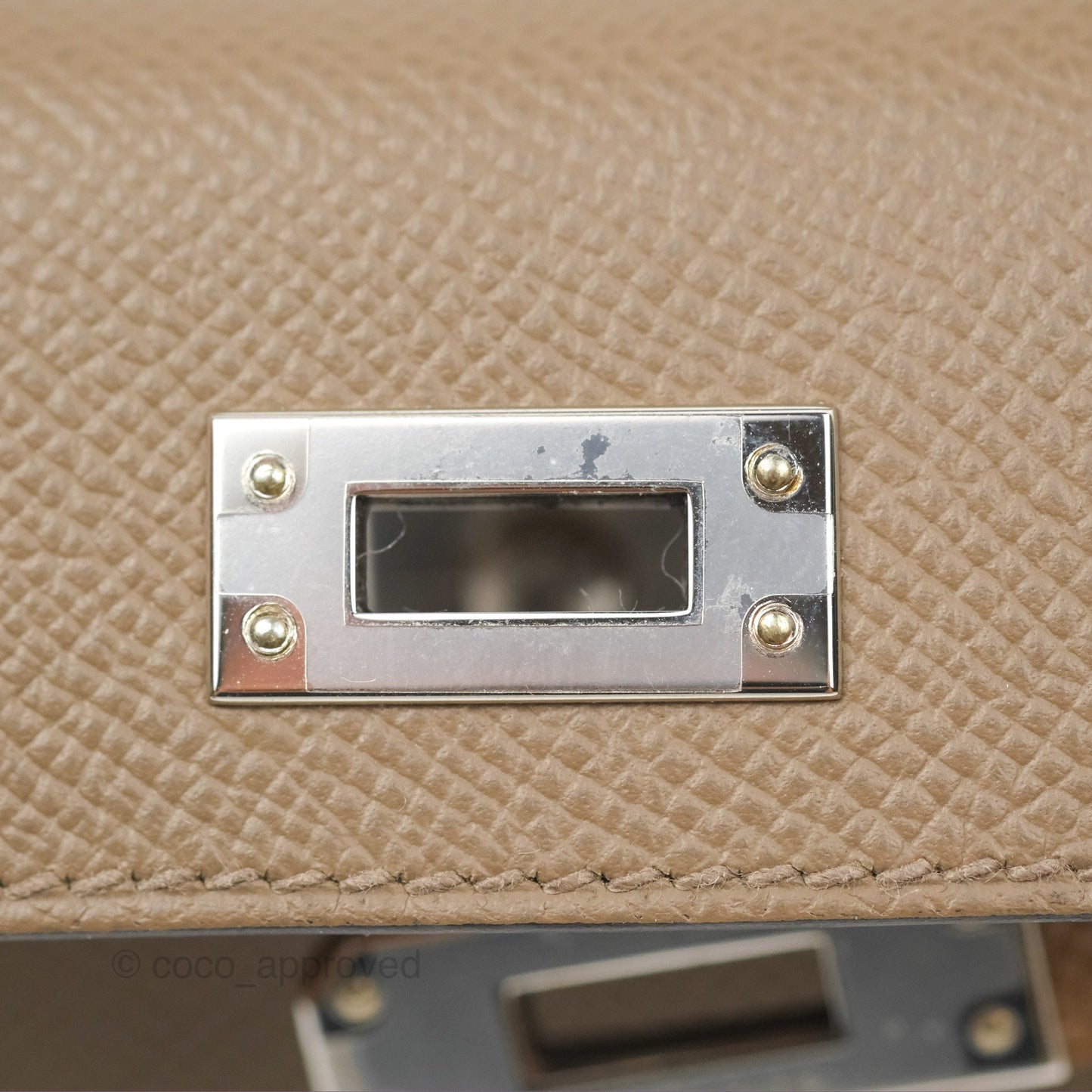Hermès Mini Kelly II Etoupe 18/Alezan 3G/Biscuit 48 Epsom Palladium Hardware