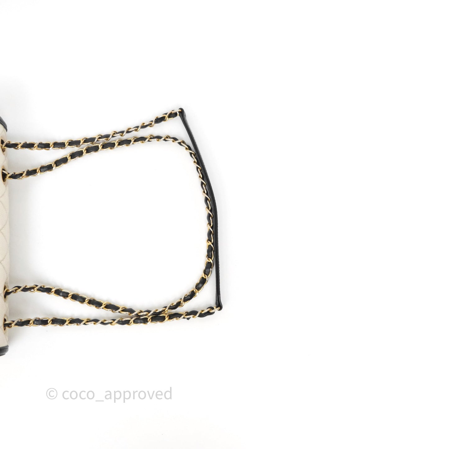 Chanel Quilted Medium CC Filigree Flap White/ Black Caviar