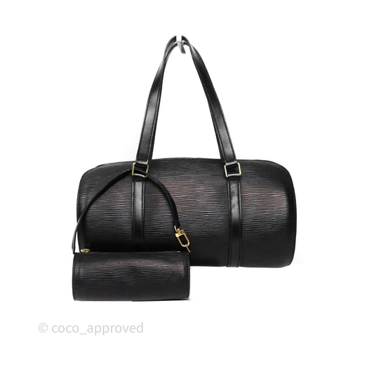 Louis Vuitton Epi Soufflot Bag Black Gold Hardware