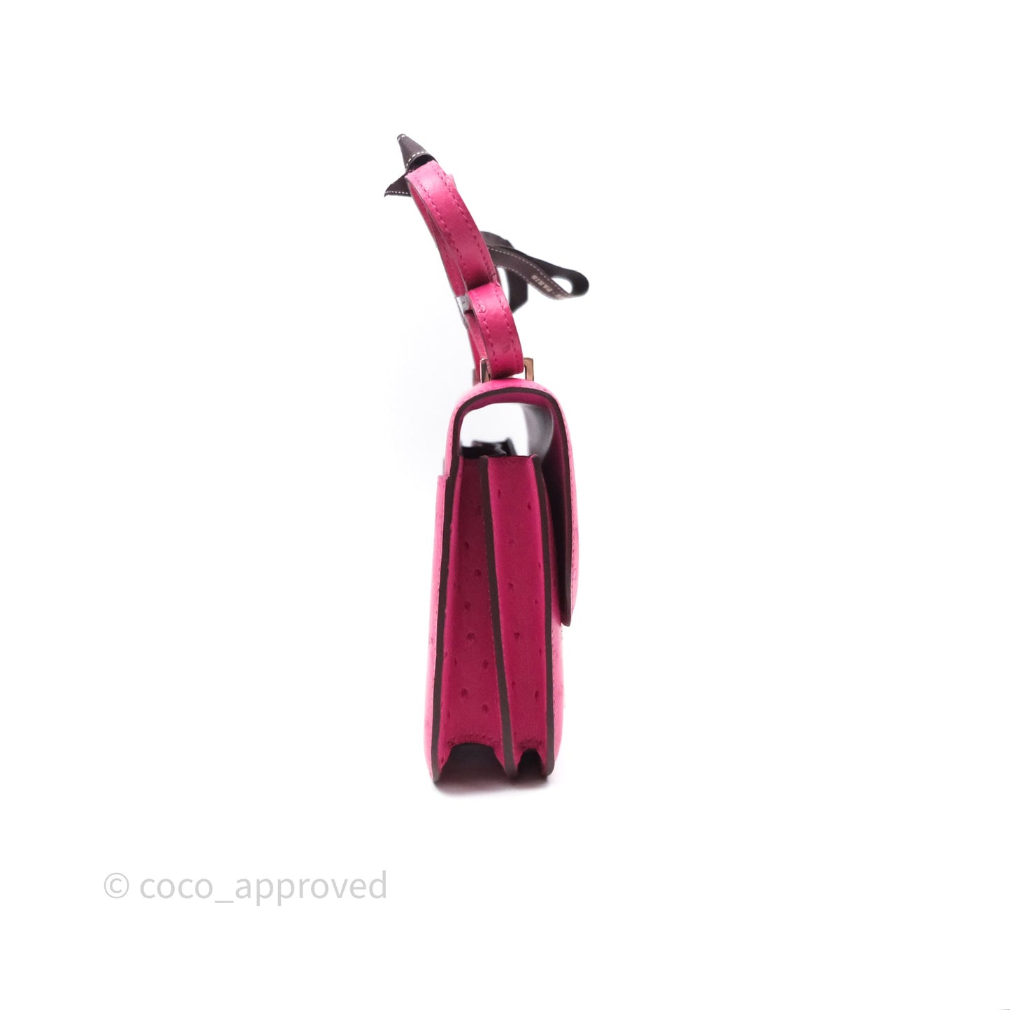 Hermès Constance Mini 18cm Rose Tyrien E5 Ostrich Palladium Hardware