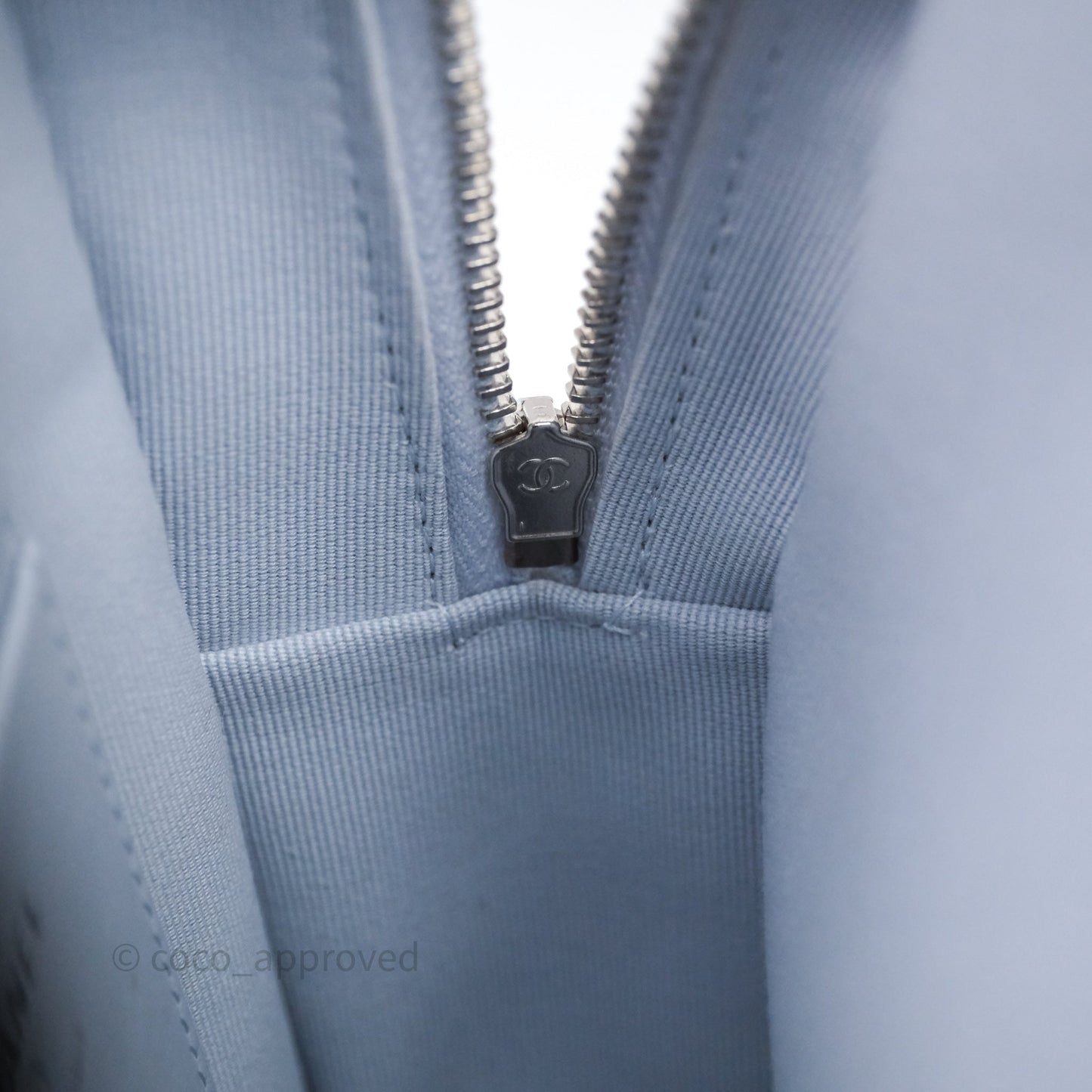 Chanel Classic Mini Backpack Light Blue Caviar Silver Hardware