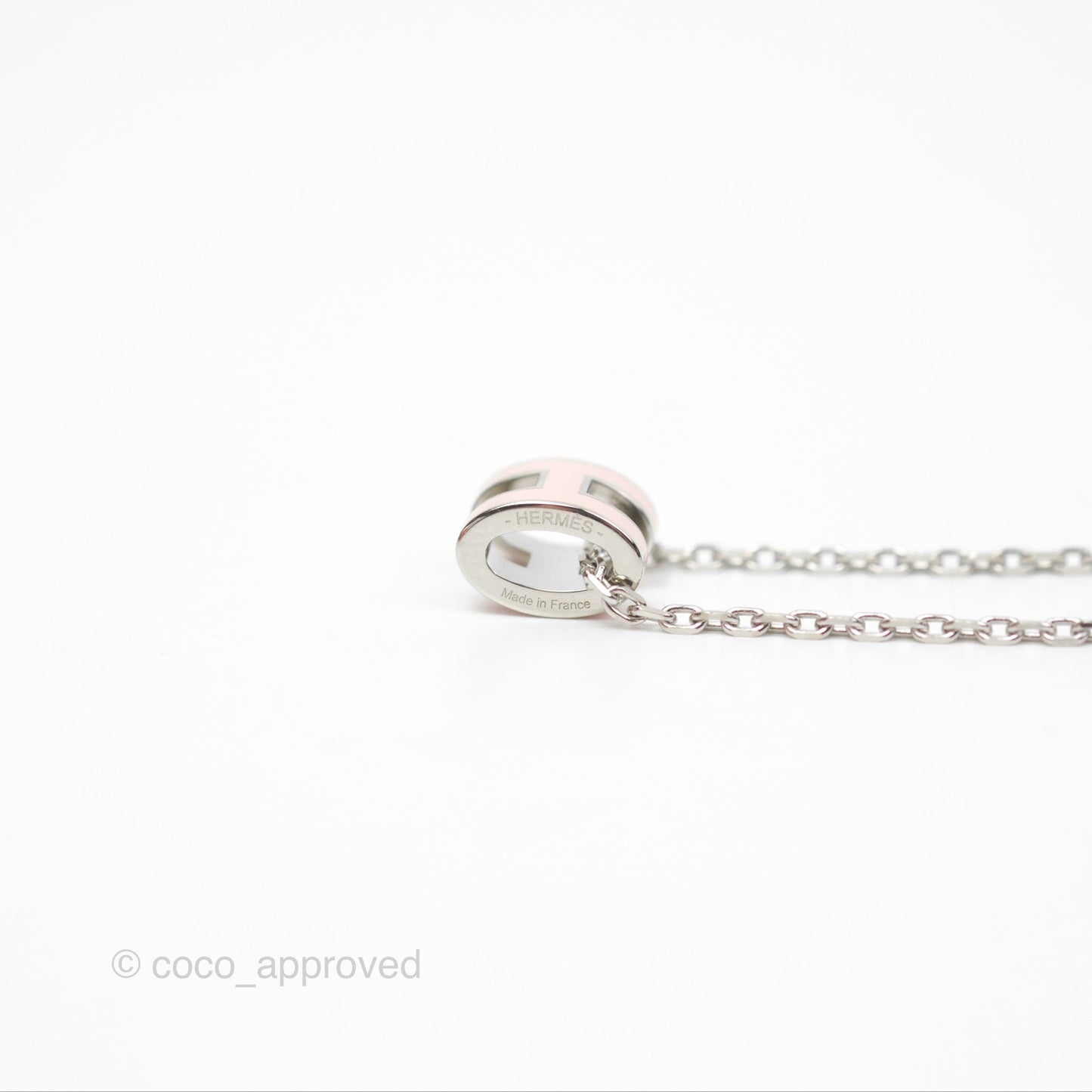 Hermès Mini Pop H Rose Dragee Pendant Necklace Palladium Hardware