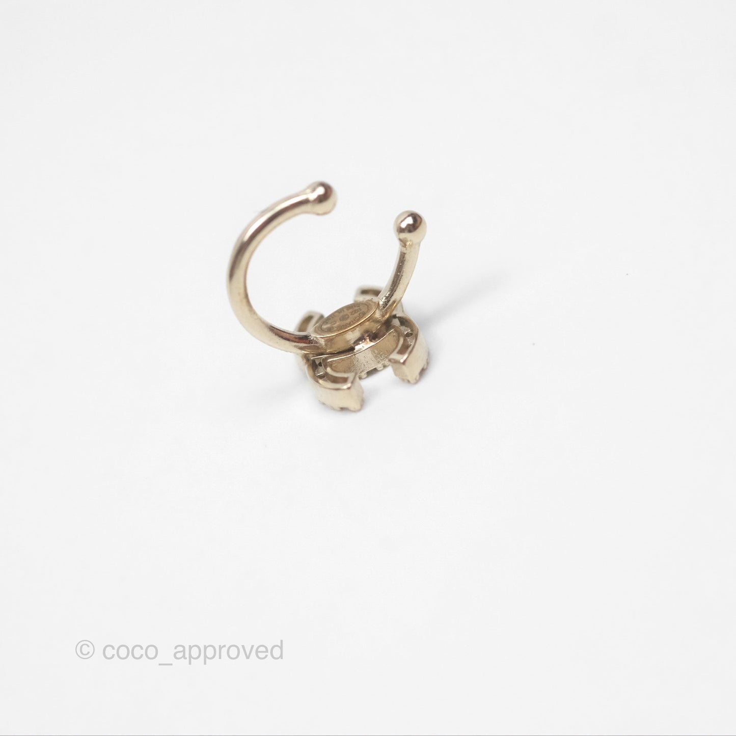 Chanel Crystal CC Ear Cuff Gold Tone 22C