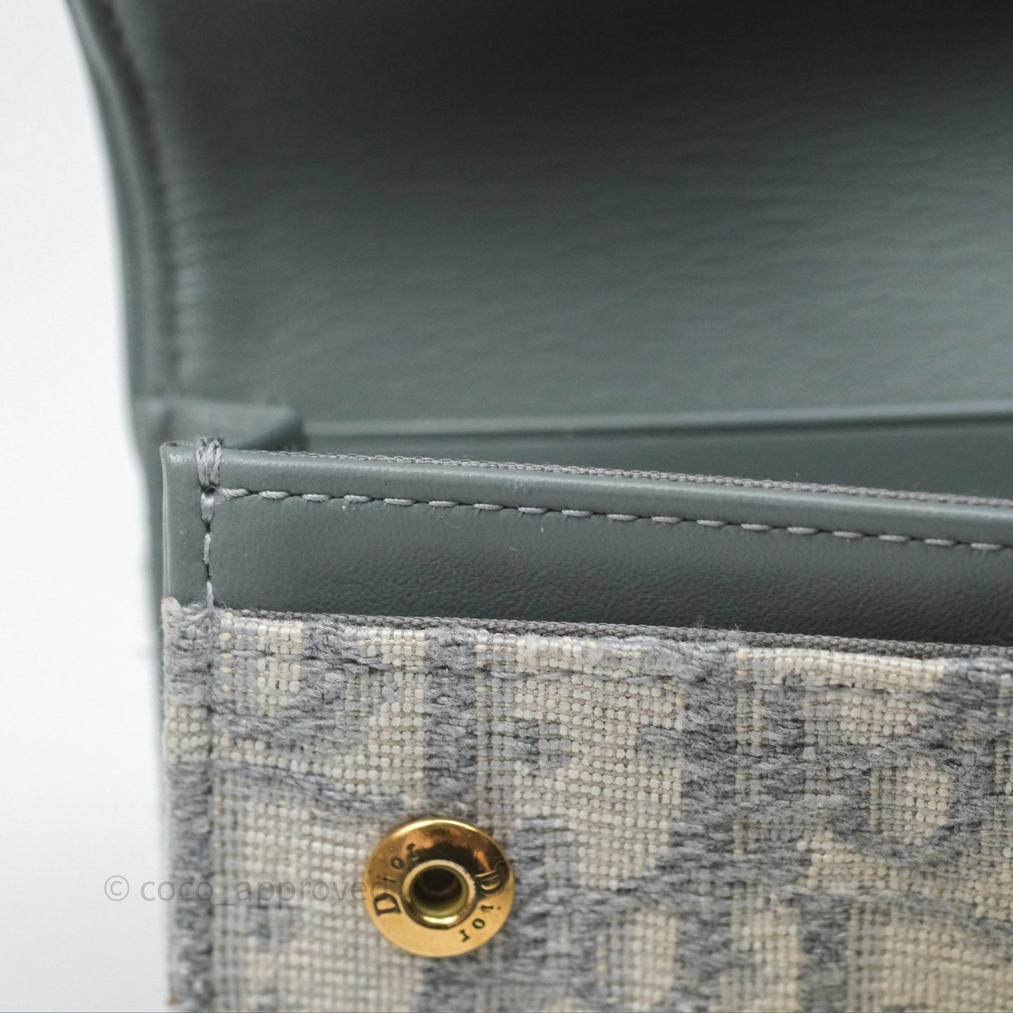 Christian Dior Saddle Bloom Card Holder Gray Dior Oblique Jacquard