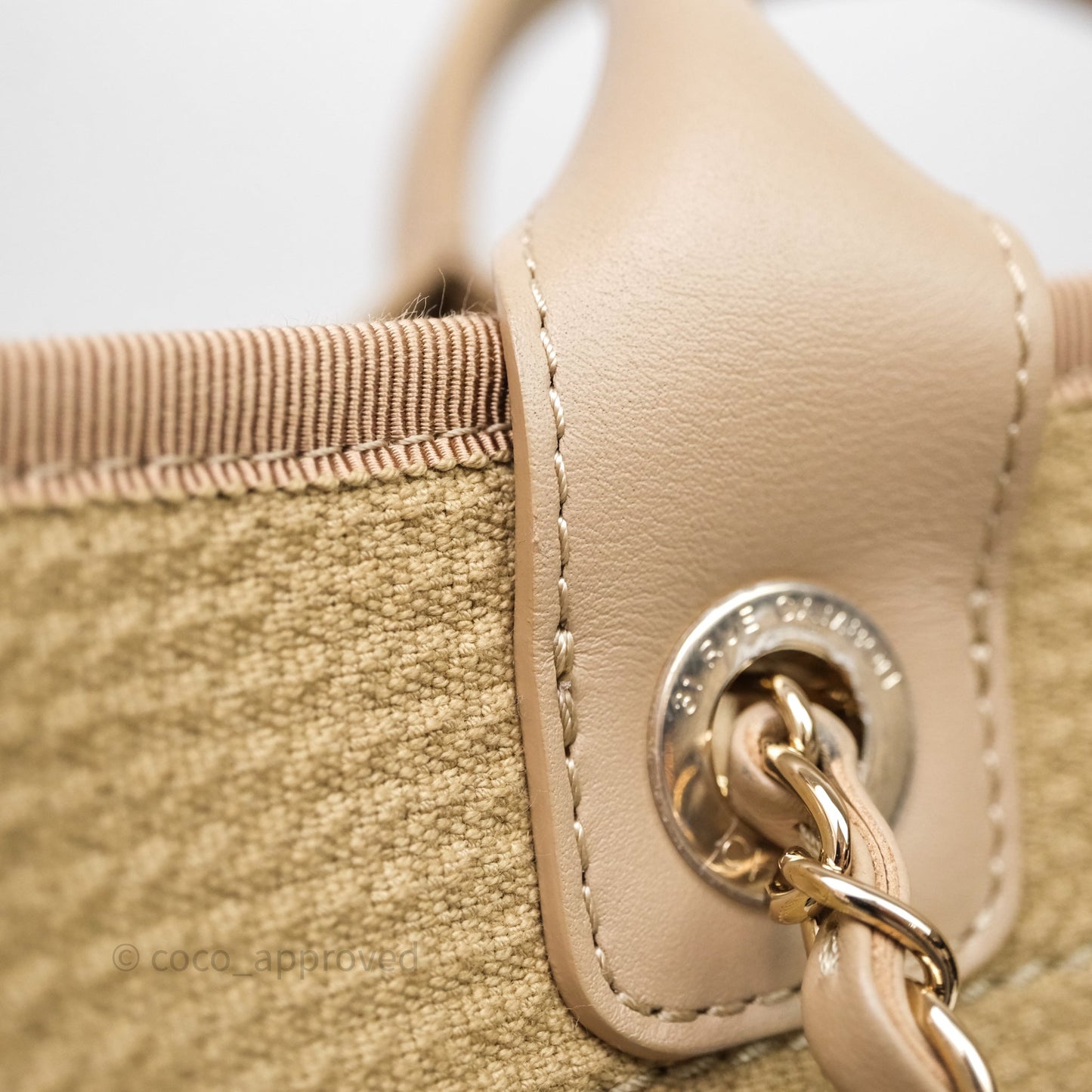 Chanel New Small Canvas Deauville Tote Beige Silver Hardware