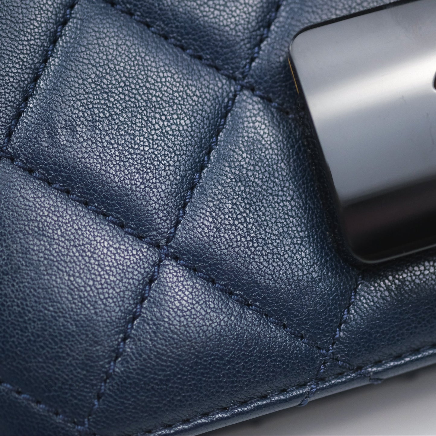 Chanel Beauty Lock Flap Bag Navy Sheepskin Aged Gold Hardware