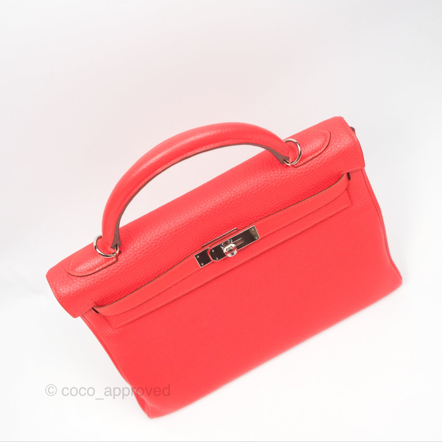 Hermès Kelly 32 Retourne Rose Jaipur Clemence Palladium Hardware