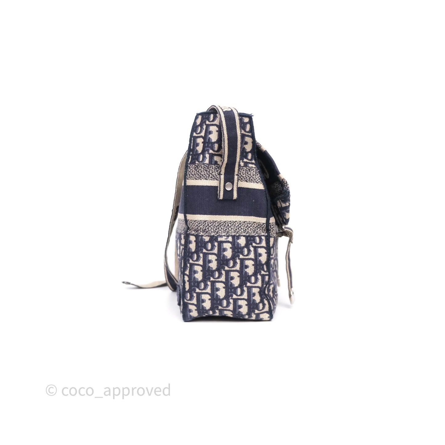 Christian Dior Medium DiorCamp Messenger Bag Oblique Embroidery Blue