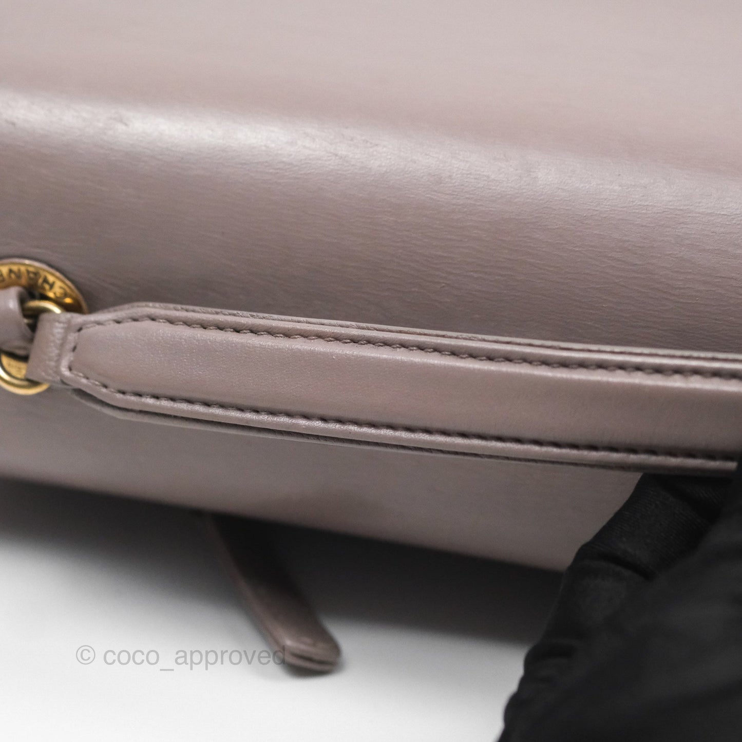 Chanel Coco Curve Flap Burnished Lilac Grey Calfskin Goatskin Antique Gold Hardware