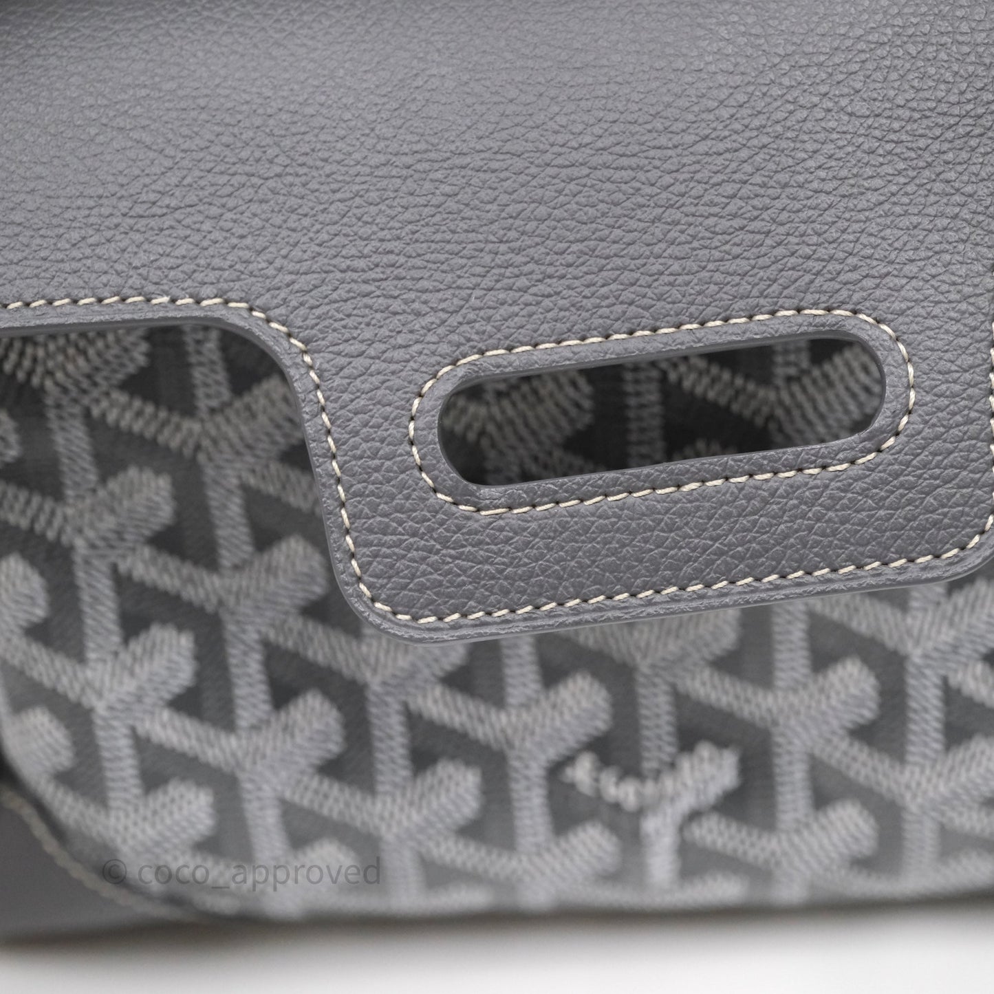 Goyard Saïgon Mini Bag Chevroches Calfskin Grey Silver Hardware
