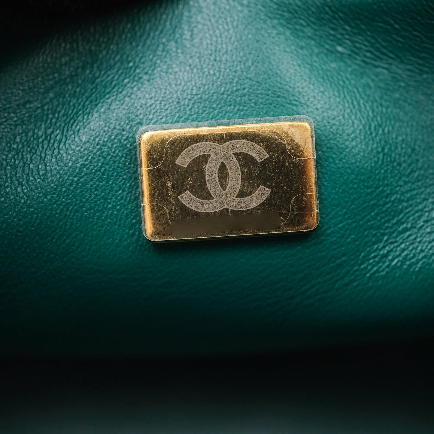 Chanel Small Vanity Case Green Shearling Aged Gold Hardware 22A