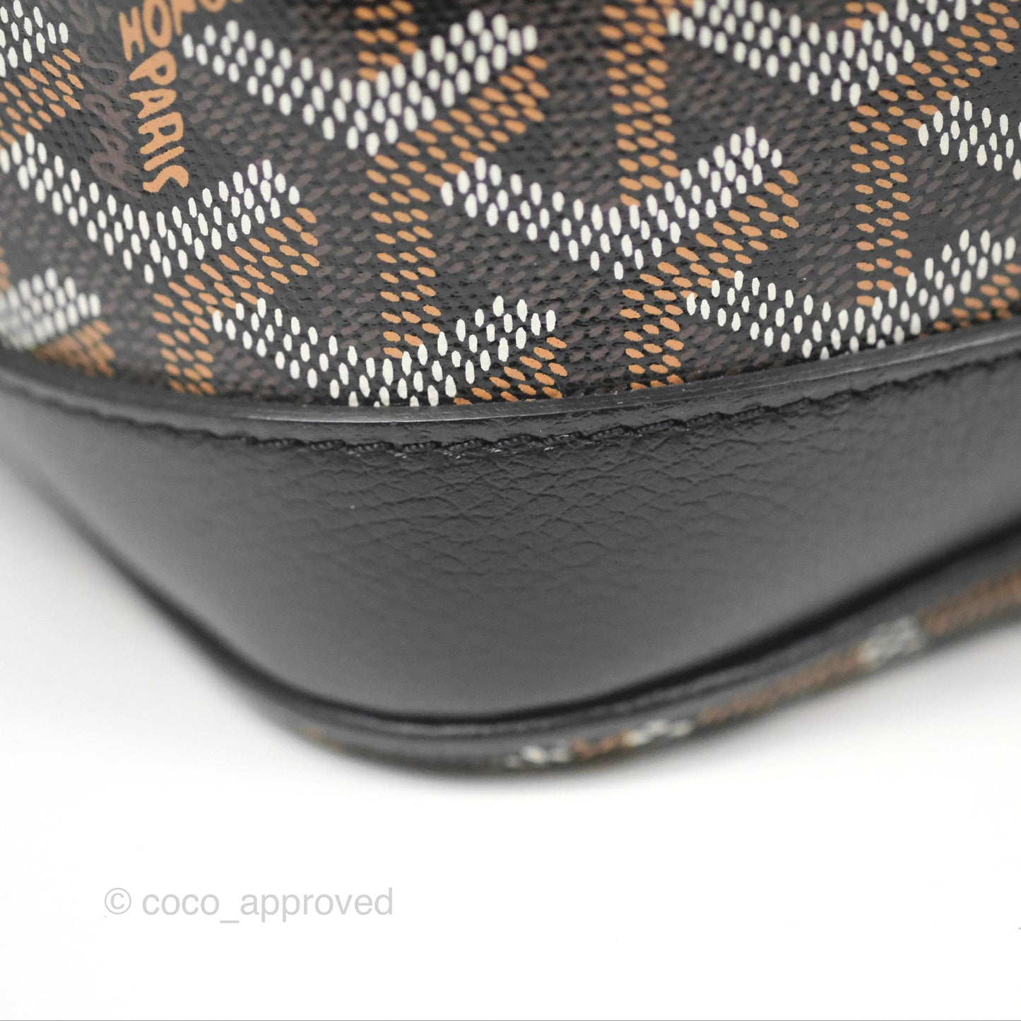 Goyard Petit Flot Bucket Bag Black Goyardine Canvas